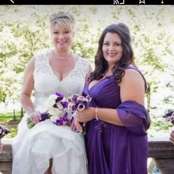 💜MON CHERI Montage Gown 18W Style 215907 Purple Haze - Picture 5 of 9
